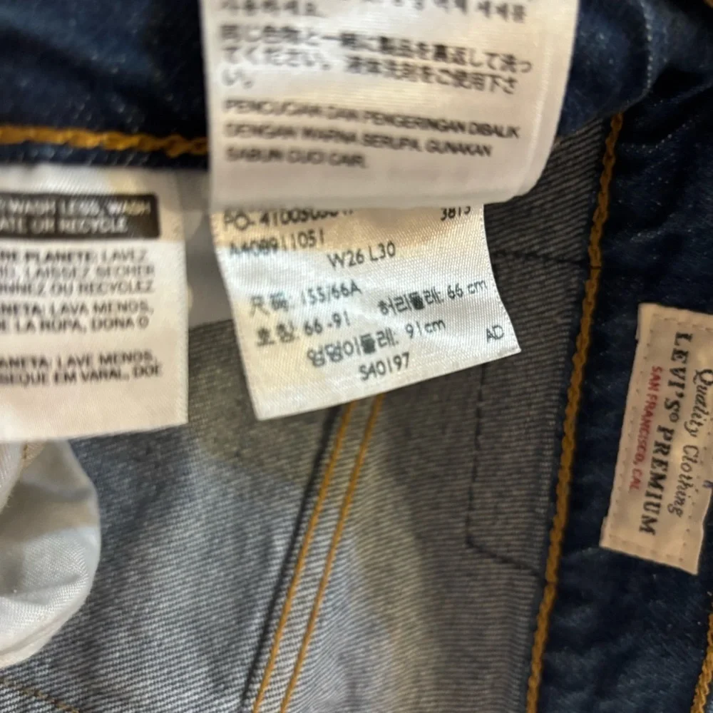 Levis 501 Original Fit Jeans Dark Wash Blue 26